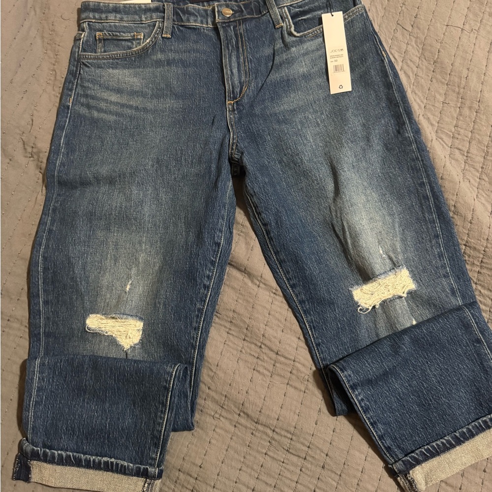 Joe's Jeans Blue Boyfriend Distressed Denim